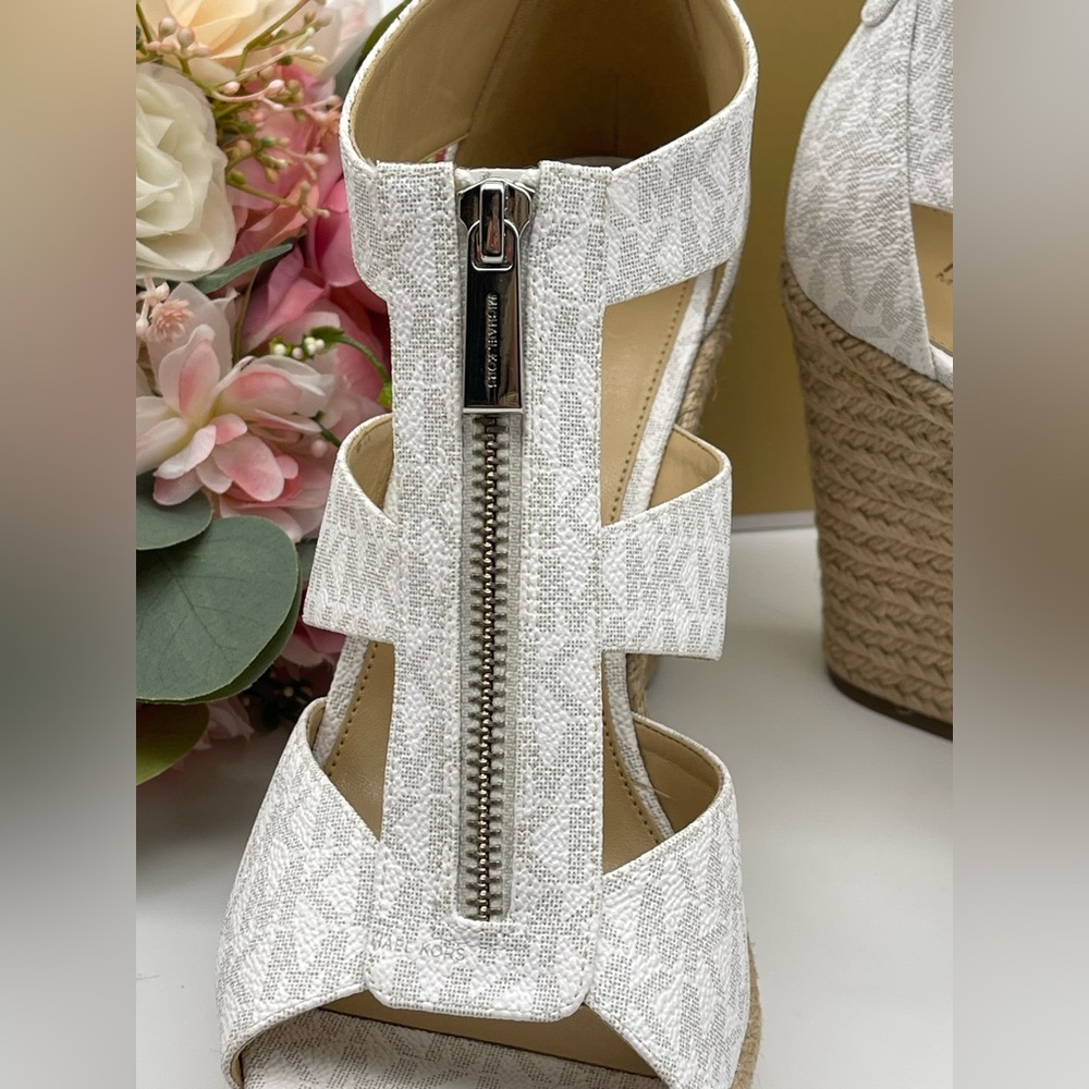 Michael Kors Women's Caged Espadrille Wedges Platform Sandals Shoes - Picture 13 of 16